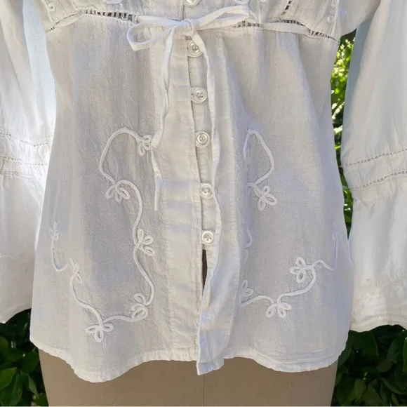 American South Side White Cotton Shirt - Picture 5 of 7